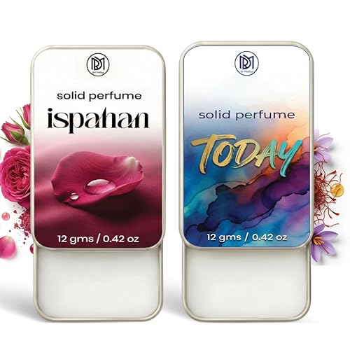 Image of Dr.Mashur Solid Perfume |Today&Ispahan Alcohol Free Wax Perfume Balm, Long Lasting | Pocket Tin 12g, Pack Of 2| Non Greasy Smooth Glide, Travel Friendly Men And Women