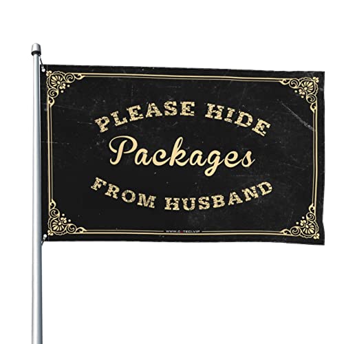 Drapeau de jardin humour colis mari 152x244cm pour cacher vos paquets