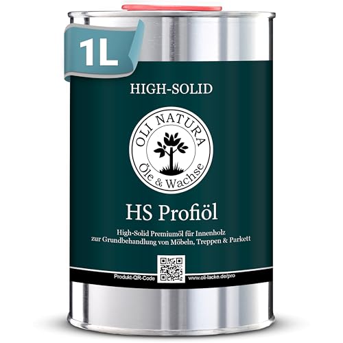 OLI-Natura HS Profiöl - lösemittelfreies, emissionsgeprüftes High-Solid Holzöl für Böden, Treppen und Möbel - Nur 1 Auftrag nötig, 1Liter