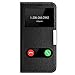 iPhone X Case, Genuine Leather Flip Case Cover for iPhone X Window View Stand Feature Ultra Thin Magnet Closure iPhone X Case by Make mate (Black)