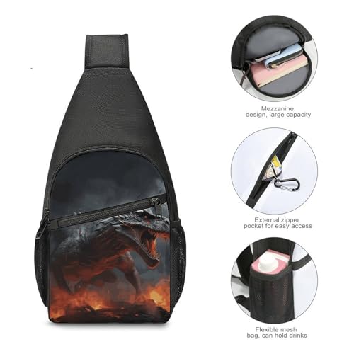 Mochila cruzada ligera Red Magma Flying Dragons miniatura 5