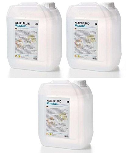 3x 5 L = 15 L Smoke-Nebel-Fluid ROOKIE, einfache Qualität von DJPower B&K, Nebelfluid für Nebelmaschine