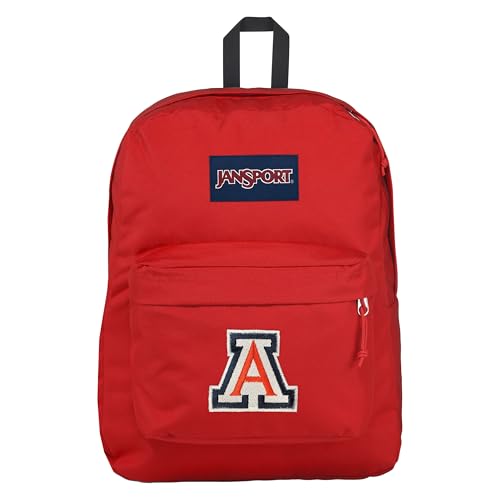 Image of JanSport NCAA Officially Licensed Backpack, Arizona Wildcats, Superbreak Plus with Padded 15'' Laptop Sleeve, Spacious Computer Bag for Men & Women, Durable Daypack with Bottle Pocket, Red Tape