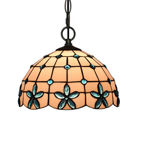 Droplight vitrail jaune haut de gamme style 12 pouces fleur lilas