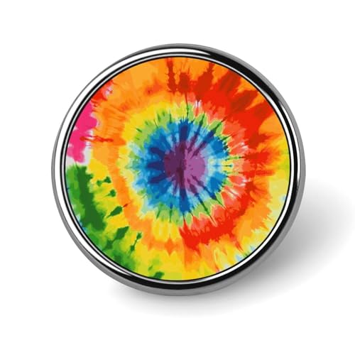 Broche ronde mariage imprimée tie dye à porter sur une veste de cérémonie