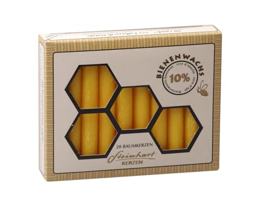 Stumpenkerzen Velas de árbol 10% cera de abejas, 95 x 13 mm de diámetro, 20 unidades, aroma a miel