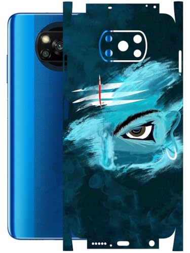 Image of AtOdds - Full Body Back Screen Guard Protector Film - Lamination Wrap Skin Sticker Compatible with Poco X3 PRO | Scratchproof Matte Finish (Mahadev)