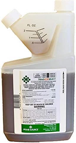 Select Source Triad QC Select - 3-Way Herbicide with Quinclorac (Quart) | Controls Dandelion, Clover, Crabgrass, and Many Other Broadleaf and Grassy Weeds