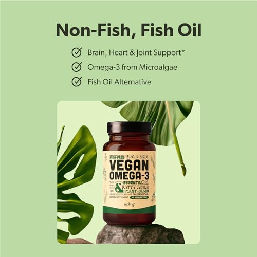 Vegan Omega 3 Supplement - Plant Based DHA & EPA Fatty Acids - Carrageenan Free, Alternative to Fish Oil, Supports Heart, Brain, Joint Health - Sustainably Sourced Algae - 60 Softgels - Image 4