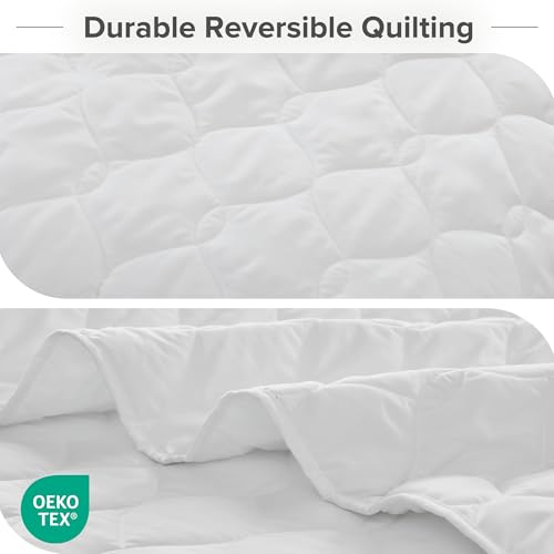Comfort Spaces Queen Quilt Set Modern Reversible Ogee Coverlet Queen Bedding Set Cozy Quilted Winter Layer, All Season Lightweight Soft Queen Size Quilt, Kienna, Full/Queen White Ogee 3 Piece