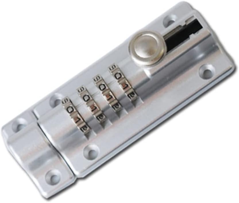 Password Lock Silver Metal Door Latch Anti-Theft Safety Combination Digit Padlock Outdoor Home Wood Gate Hardware Button