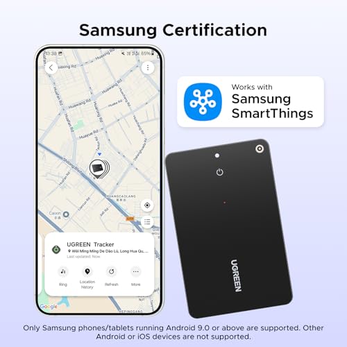 Image of UGREEN FineTrack Slim S (Samsung Only) Wallet Tracker Card, 1-Year Rechargeable Bluetooth Tracker Card Finder Work with Samsung SmartThings APP for Galaxy S25 /S24 /S23 Ultra -1.7mm & IP68 Waterproof
