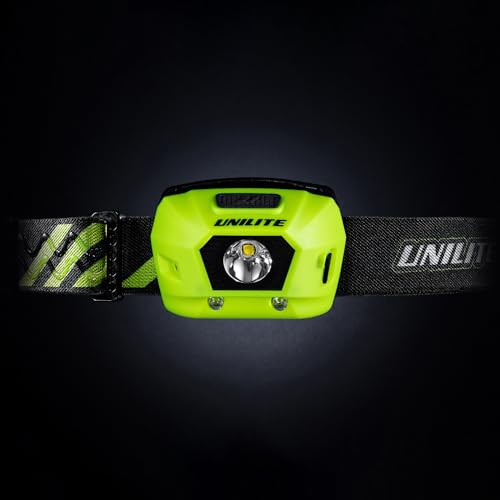Image of Unilite HL-4R Rechargeable LED Headlamp 275 Lumens, Red Night Vision, USB-C Charging, Waterproof, Non-Slip Silicone Headband
