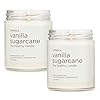 Lavanila vanilla sugarcane scented candles set of 2 natural soy clean burning handcrafted clean burning 50 hour burn time 7 oz each  urban country home decor