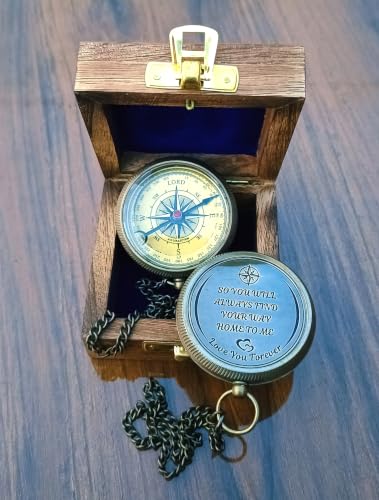 Brújula Personalizada en Latón - Regalo de Lujo con Mensaje Grabado, 2 pulgadas miniatura 7