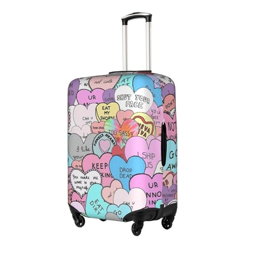 Colorful Heart Print Suitcase Protector Dust-Proof Case Men Women Travel Fits 18-32 Inch Luggage2