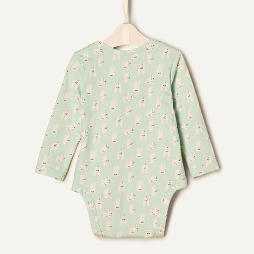 Amazon Essentials x Sofia Grainge Unisex Babies' Long Sleeve Crew Neck Bodysuit, Pack of 3, Rabbits/Round Trees/Stripe, 3-6 Months - image 5