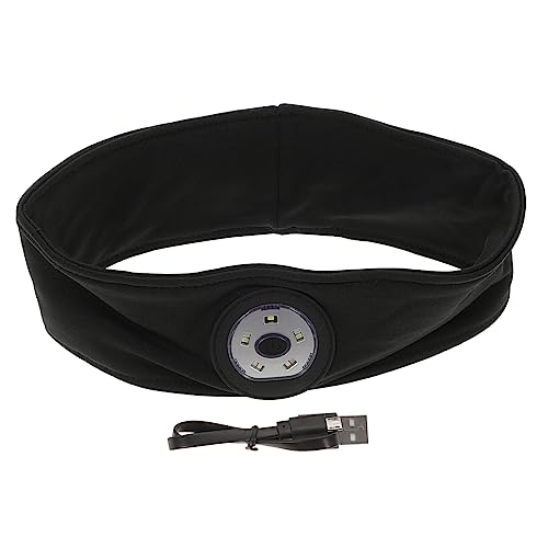 Lampe de poche rechargeable pour bandeau led et casque ajustable spandex noir