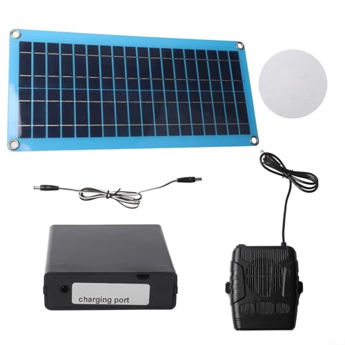 YobiLife Portable Solar Heater for Chicken Coops Dog House Cat Enclosure Small Greenhouse 12V Battery Powered Warm Air Blower 1 Set(A)