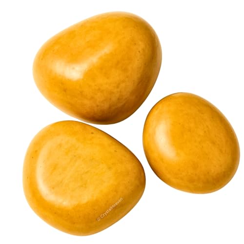 Image of Certified Yellow Jasper Crystal Healing Tumbled Stone, Natural Polished Crystals for DIY Crafts, Manifestation, Meditation, Pooja Feng Shui and Reiki Healing (30 Grams)