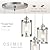Osimir 3-Light Pendant Lighting, Brushed Nickel Dining Room Chandelier Light Fixture Over Table with Clear Glass, Modern Cluster Hanging Lights for Kitchen Island Sink, OS-3014-3BN