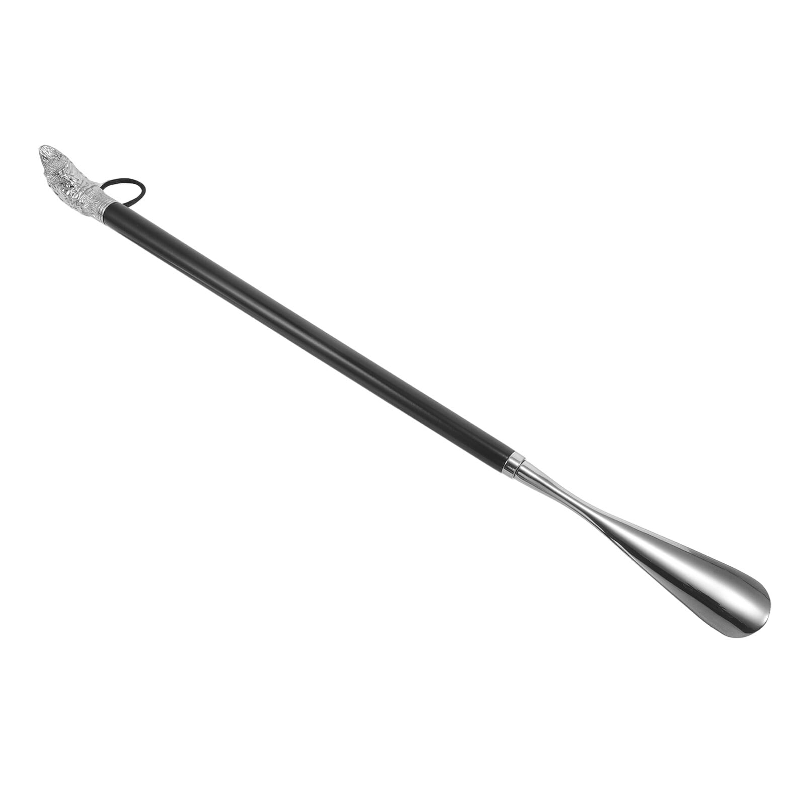 Ipetboom Calzador Metálico de Mango Largo 56 Cm Cabeza de Pato Calzador para Personas Mayores y Embarazadas Herramienta Auxiliar para Botas y Zapatos Color Marrón Claro para Uso Cómodo