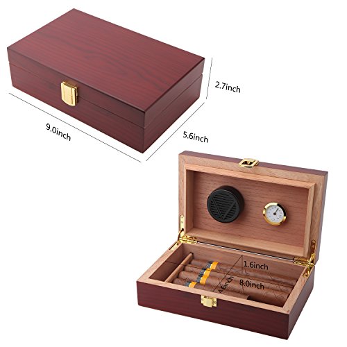 Bald Eagle Handmade Cigar Humidor Cigar Box Wood Humidor Holds 10-20 Cigars Desktop Box Humidor with Hygrometer and Humidifier Front-Mount Clasp Lock - Thumbnail 4
