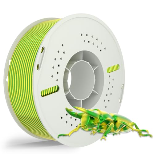 NevsBye Ultimate Multi-Material 3D Filament Pack, 1.75mm, 1kg Spools, PLA, TPU & PETG (Yellow&Green, PLASILK Dual Colors)