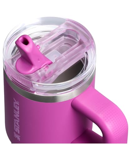 Image of STANLEY Quencher ProTour Flip Straw Tumbler with Leakproof Lid 14 oz | Built-In Straw & Handle | Cupholder Compatible for Travel | Insulated Stainless Steel Cup | BPA-Free | Dark Blossom