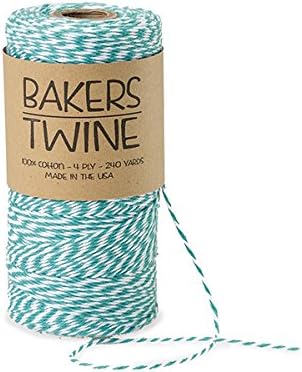 Aqua & White Twine 240 yds4-ply 100% Cotton Baker's TWine (3 unit, 1 pack per unit.)