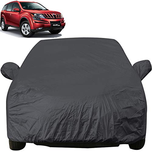 Image of XUV 500 Dustproof Car Cover with Mirror Pockets, Grey Color, Taffeta Polyster,Triple Stitched, Compatible with Mahindra XUV 500 Car Cover (2011 to 2022), XUV 500 Car Accessories