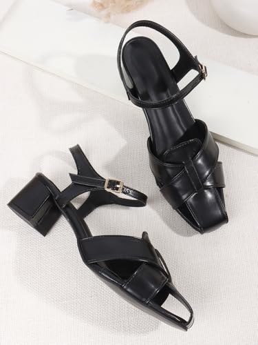 Image of SilverArrow womens Corvella Fashion Sandals|Block Heel Sandals With Buckle Closure|Casual Wear