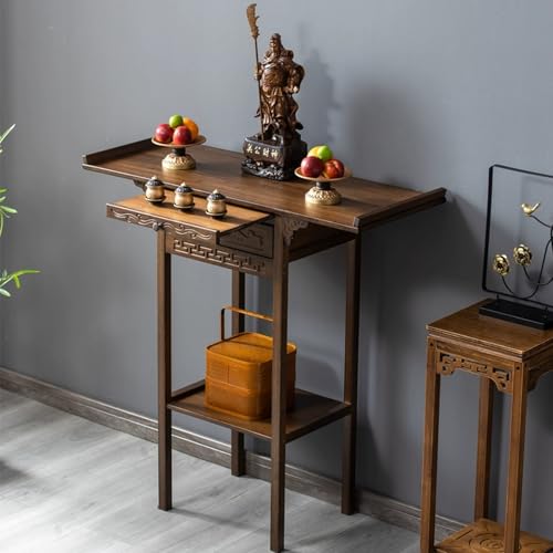 Mesa de altar budista de bambú que soluciona la falta de espacio para meditación y oración 2