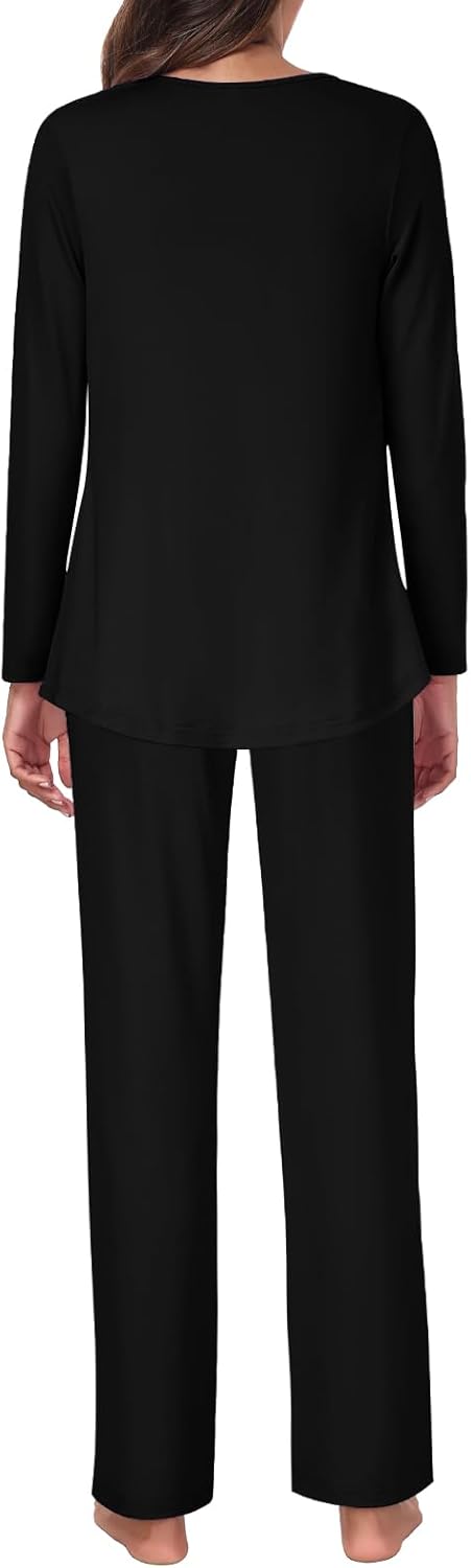 Tencede Women Pajama Set 2026 Lounge Sets Long Sleeve Sleepwear Soft 2 Piece Pjs S-2XL - Image 4