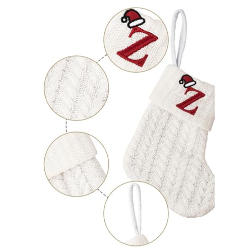 Muloo Meias de Natal com letras de Papai Noel, presente infantil, saco de doces, bolso, enfeite de p