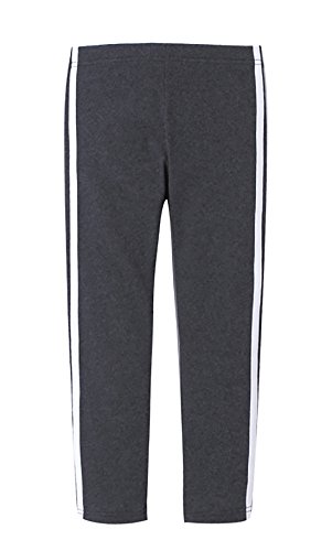Zegoo Girls 2 Stripes Leggings Dark Grey Cotton Pants