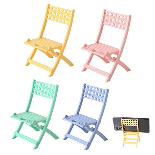 Lifexquisiter 4 Pack Chair-Shaped Phone Stand For Desk, Creative Foldable Chair Smartphone Holder, Mini Portable Phone Stand For Iphone Huawei Samsung Xiaomi #TOP18