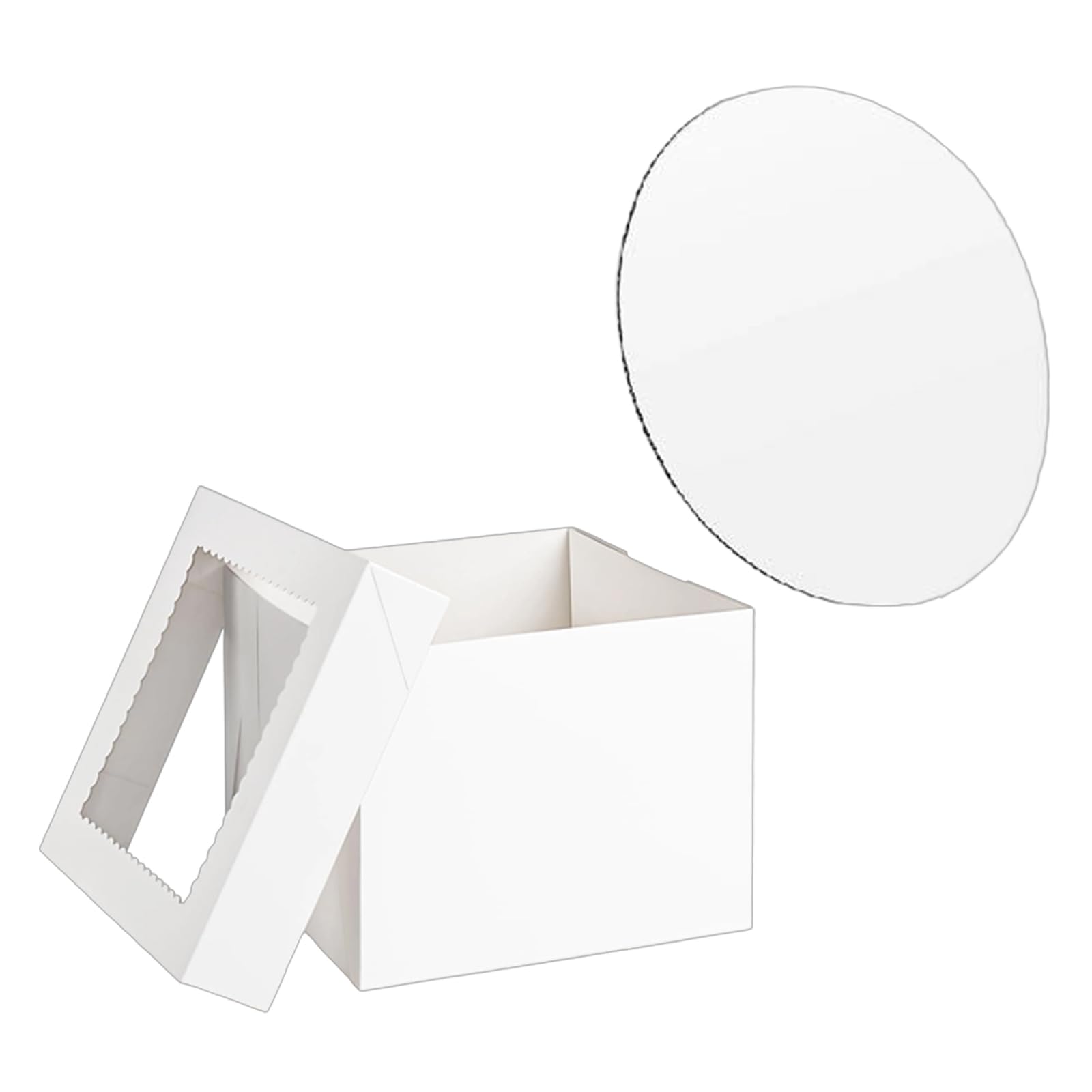 Msioytog Of 10 8 10 12inch Cakes Boxes with Clear Top and View Window Sustainable Paper Materials Sturdy for Party Use Cakes Box Sustainable Box