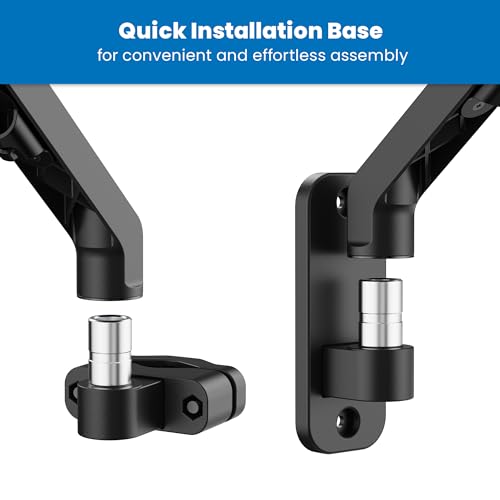 Image of Mount-It! Keyboard Wall Mount with Pole Option, Adjustable Keyboard and Mouse Tray with Spring Arm, Full Motion Swivel Tilt Extension, Ergonomic Workstation for Medical, Office, and Sim Racing