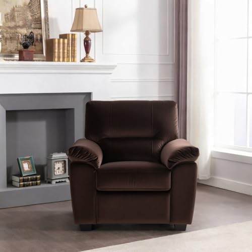 Image of Anderson Sofa Set for Living Room | Sectional Sofas | Premium Leather Sofa for Home Office | Leather Sofa Set | Leatherette Sofa (Brown Fabric, 3+1+1 Seater)