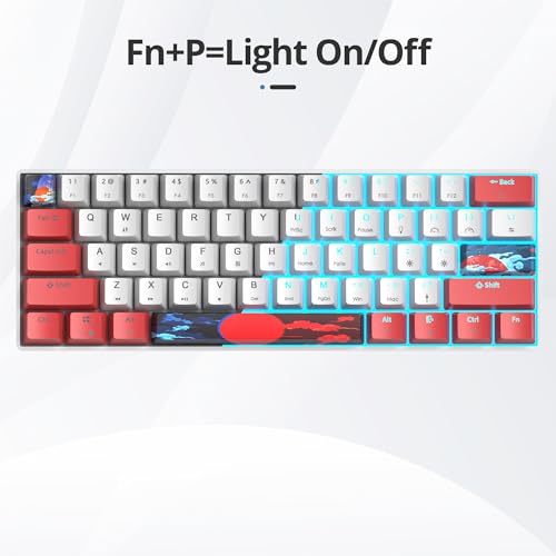 Image of 60 Percent Gaming Keyboard 61 Keys Wired Mechanical Keyboard Ultra Compact Key Board Red Switch LED Backlit for Windows Laptop Gamer(61Hongbai)
