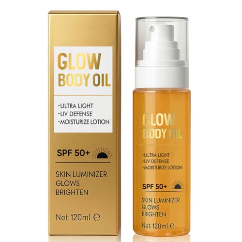 Body Glow Oil, SPF 50 Broad Spectrum, Lightweight Sun Shield Body...