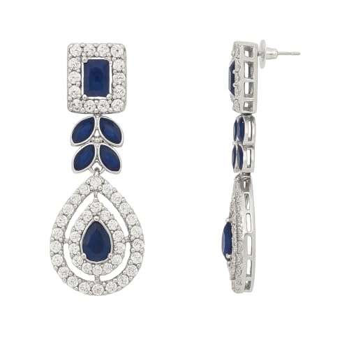 Image of I Jewels Silver Plated Elegant Leaf Motif Necklace Set with Earrings & Maang Tika for Women