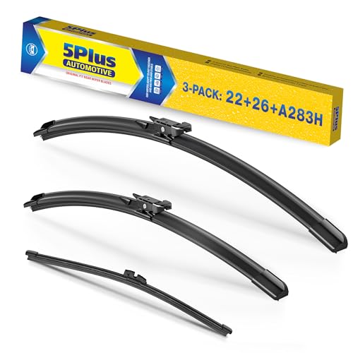 5 PLUS 26'+22'+11' Windshield Wipers Replacement for Ford Explorer 2023 2022 2021 2020 2019 2018 2017-2011 Premium All Weather Front & Rear Wiper Blades-OEM Original Factory Quality(Set of 3)