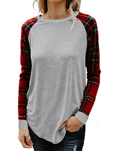 Womens Tops,Halife Long Sleeve Tunic Tops for Women To Wear With Leggings Light Grey XL