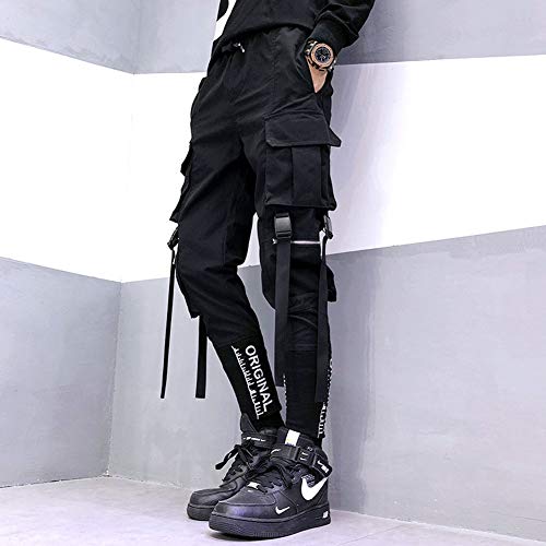 Astellarie Mens Fashion Casual Multi-Pockets Hip Hop Punk Jogger Cargo Pants3