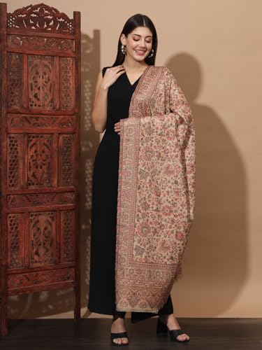 Zamour Women Kani Kashmiri Floral Weave Large Shawl Wrap in Soft Material for Wedding Party Occasions Meditation 40x80 inches2