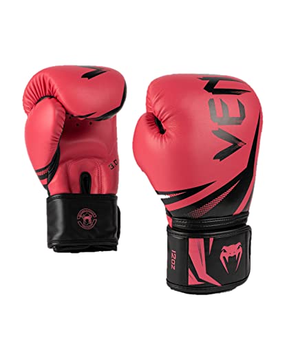 Venum Challenger 3.0 Boxing Gloves - Black/Coral-14oz
