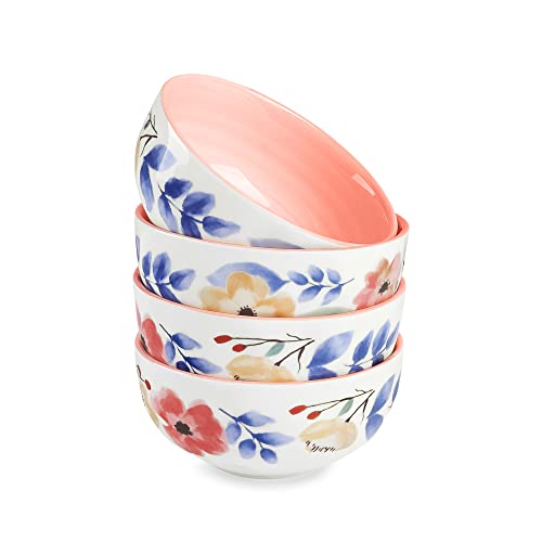 fanquare Rosa Blumen Porzellan Suppenschalen Set, 4 Stück Japanische...