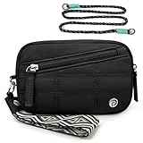 PASMAN Large Wristlet Wallet,RFID Blocking Wristlet Purses for Women, Travel Clutch Organizer with Card, Phone Slots(black)